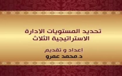 تحديد مستويات الادارة الاستراتيجية الثلاث 