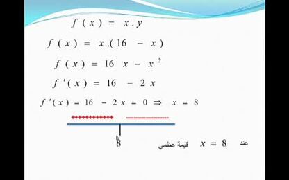 مسائل عملية تطبيقية على القيم القصوى