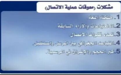 المعوقات التي تواجه عملية الإتصال