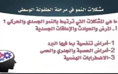 مشكلات النمو الجسدي والحركي والعضوي