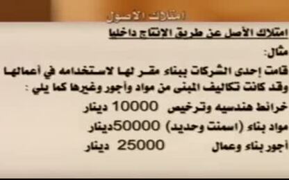 امتلاك الأصل عن طريق الإنتاج داخليا