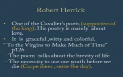 Robert Herrick: &quot;To The Virgins, To Make Much of Time&quot;