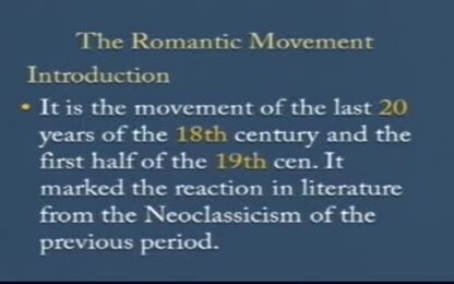 An Introduction to the Romantic Movement.