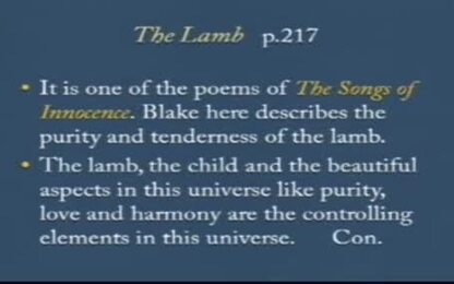 William Blake: &quot;The Lamb&quot;