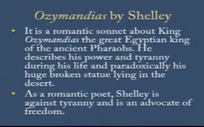 Percy Bysshe Shelley:&quot;Ozymandias&quot;