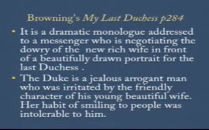 Robert Browning:&quot;My last Duchess&quot;