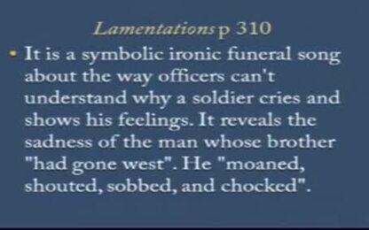 Siegfried sassoon:&quot;Lamentations&quot;