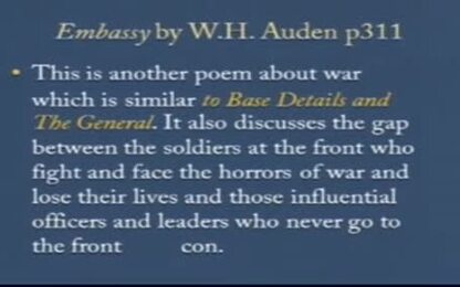 W. H. Auden:&quot;Embassy&quot;