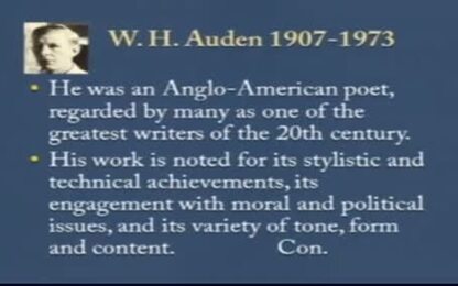 W .H. Auden:&quot;Musee des Beaux Arts&quot;