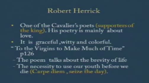 Robert Herrick: "To The Virgins, To Make Much of Time"