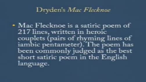 John Dryden: from "Mac Flecknoe"