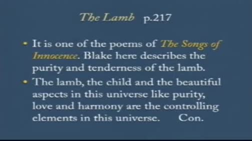 William Blake: "The Lamb"