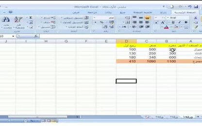 برنامج Excel 2007 - أساسيات البرنامج - حفظ مصنّف بعد التعديل عليه