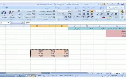 برنامج Excel 2007 - التعامل مع المصنّف - القص، النسخ واللصق